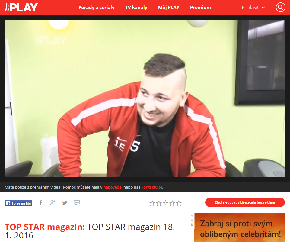 Reportáž – Kuba Děkys Děkan ve včerejším TOP STAR magazínu na TV Prima !!!